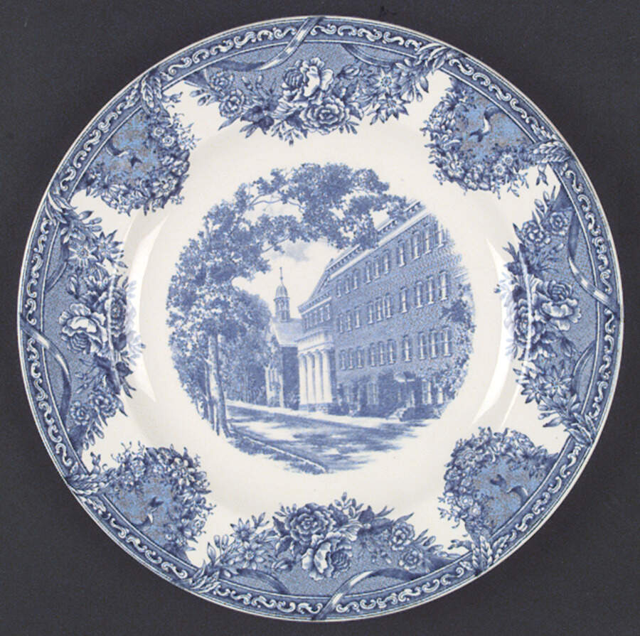 Salem College Blue Dinner Plate by Wedgwood-1