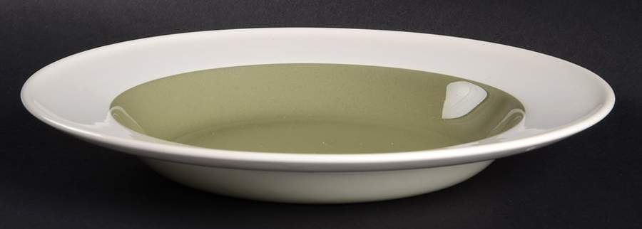 Moss Green Large Rim Soup Bowl by Wedgwood-1
