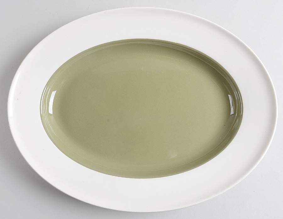 Moss Green 13" Oval Serving Platter by Wedgwood-1
