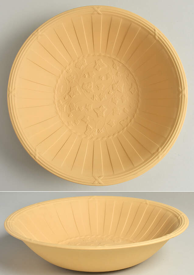 Doric Ivy Cane Jasperware Round Statement Bowl by Wedgwood-1