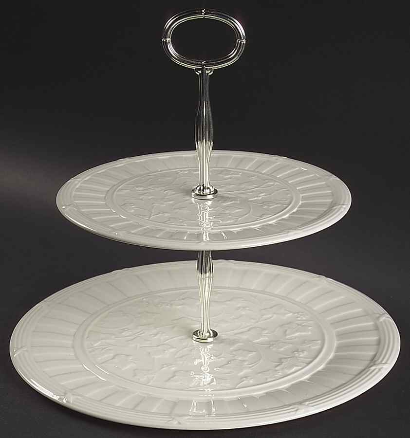 Classic Garden 2 Tiered Serving Tray (Handled Cake&Dessert Plate) by Wedgwood-1