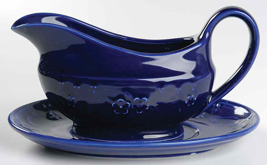 Angelica Blue Gravy Boat & Underplate by W Bach-1