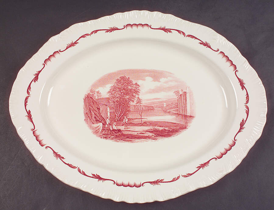 Salvator Red 16" Oval Serving Platter by Wedgwood-1