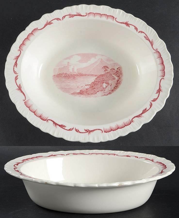 Salvator Red 10" Oval Vegetable Bowl by Wedgwood-1