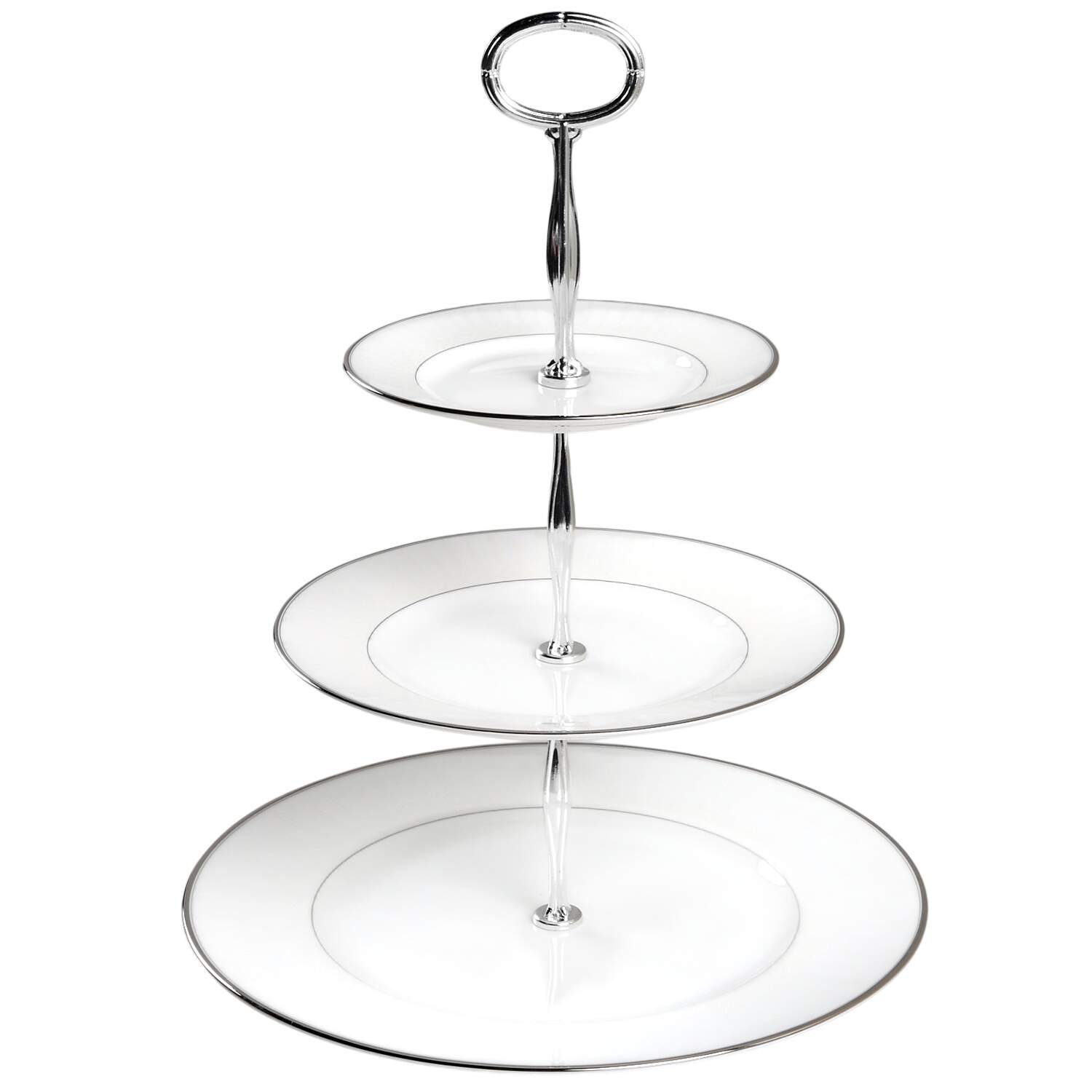 Lismore Platinum 13 7/8"-14 1/4" 3-Tiered Serving Tray(DP,SP,BB) HC by Waterford China-1