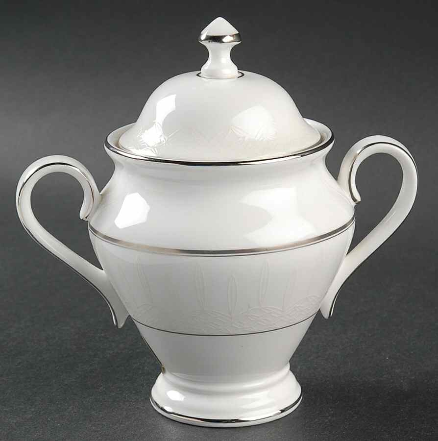 Lismore Platinum Sugar Bowl & Lid by Waterford China-1