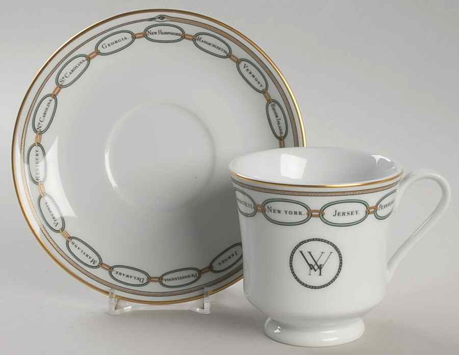 The White House Collection (Black Backstamp) Footed Cup & Saucer by Woodmere-1
