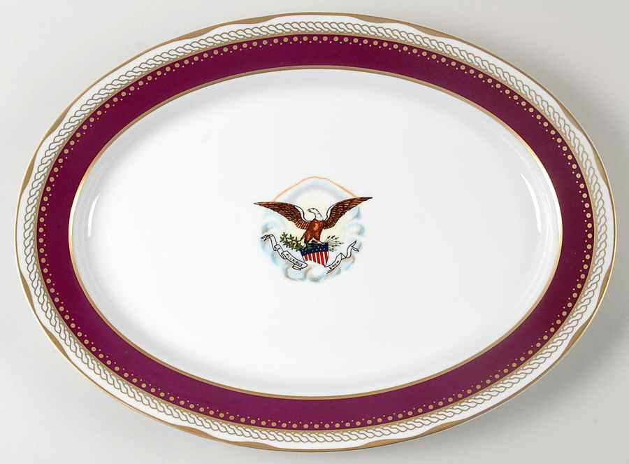 The White House Collection (Black Backstamp) 16" Oval Serving Platter by Woodmere-1
