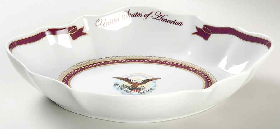 The White House Collection (Black Backstamp) 8" Oval Scalloped Bowl by Woodmere-1