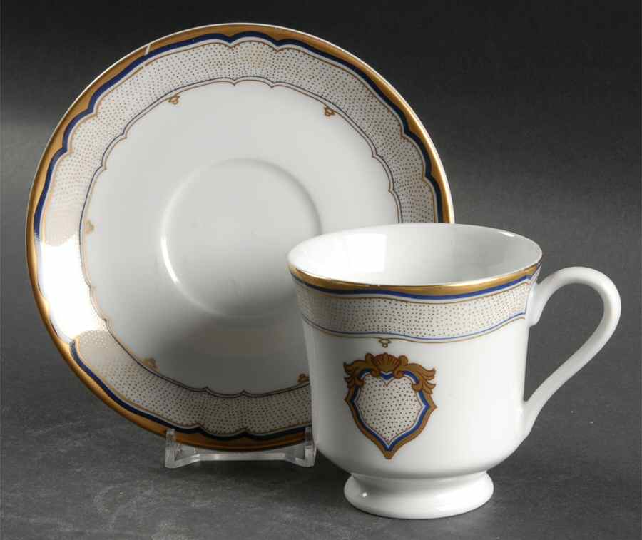 Franklin Pierce Footed Cup & Saucer Set by Woodmere-1