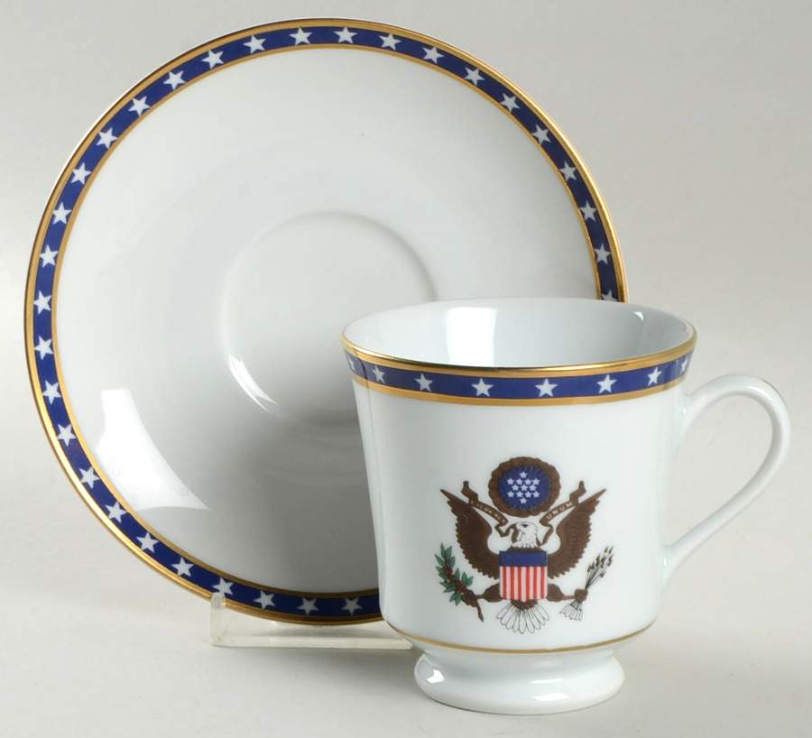 Great Seal Footed Cup & Saucer Set by Woodmere-1
