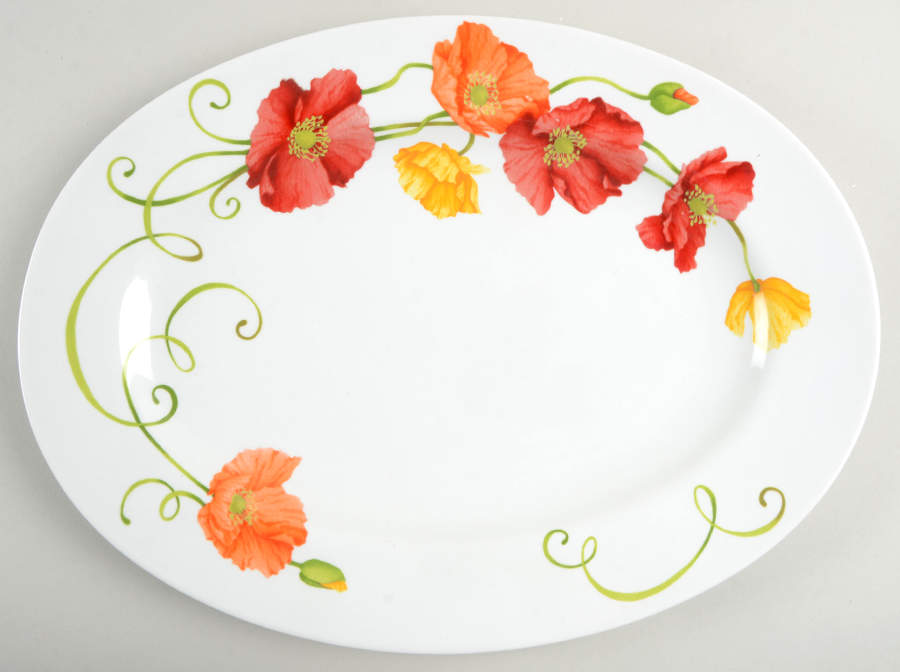 Lyrical Blooms 14" Oval Serving Platter by Westbury Court-1