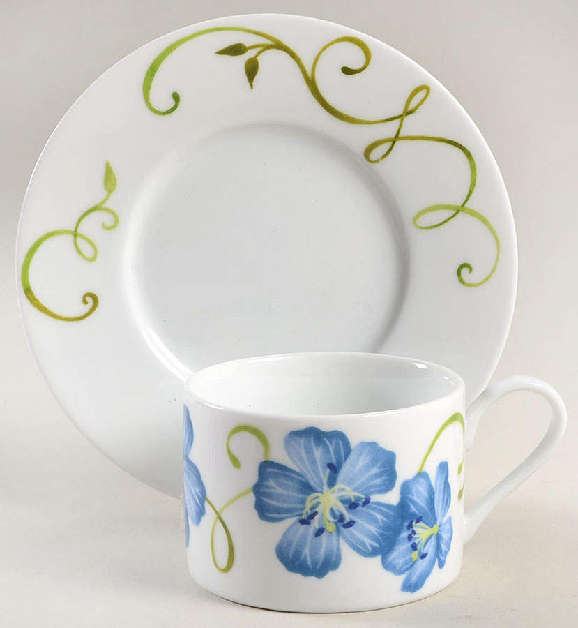 Lyrical Blooms Flat Cup & Saucer Set by Westbury Court-1