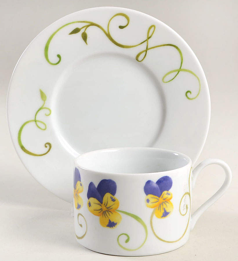 Lyrical Blooms Flat Cup & Saucer Set by Westbury Court-1