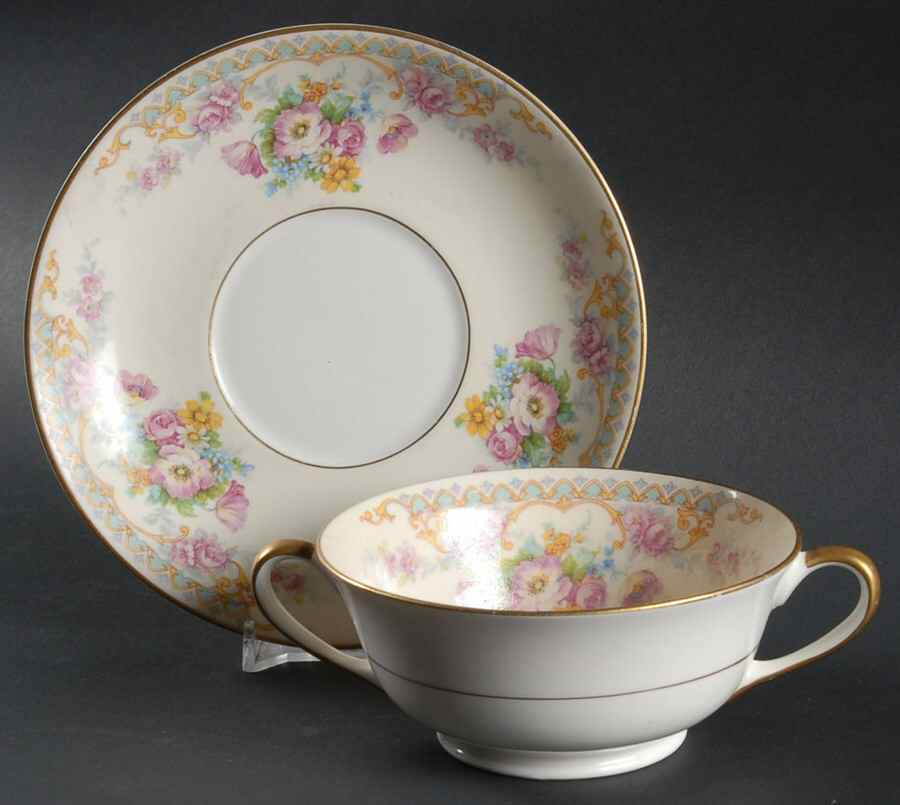 AB9441 Footed Cream Soup Bowl & Saucer Set by Warwick-1