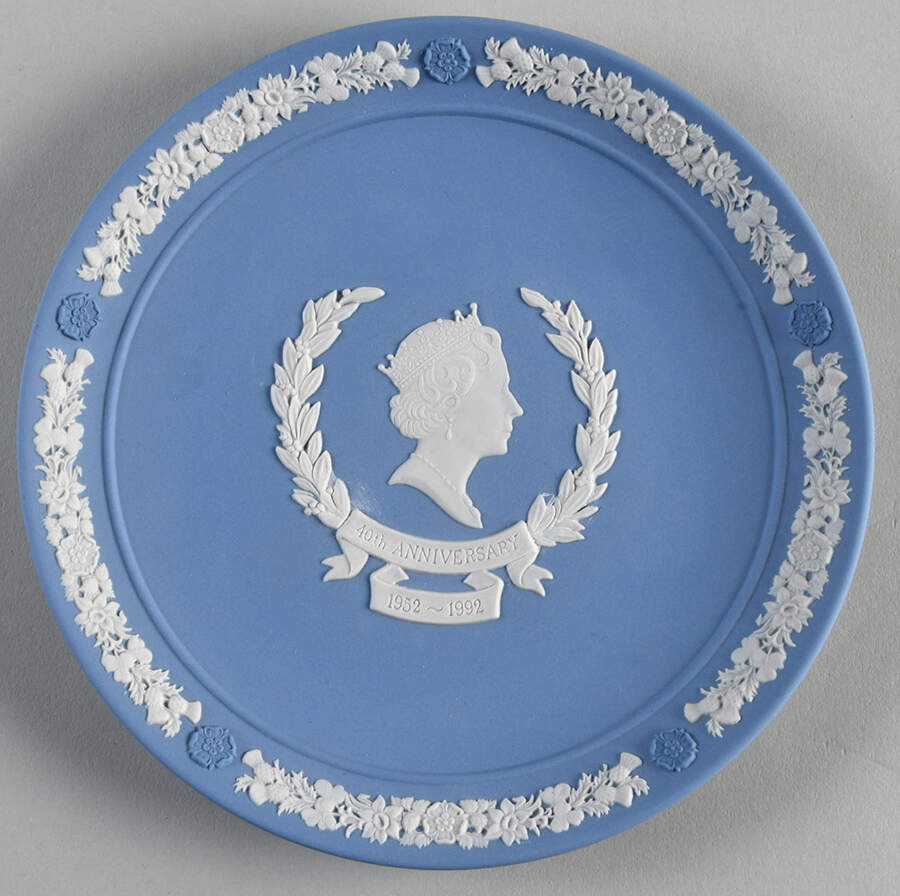 Queen Elizabeth II on Lavender Jasperware Collector Plate by Wedgwood-1