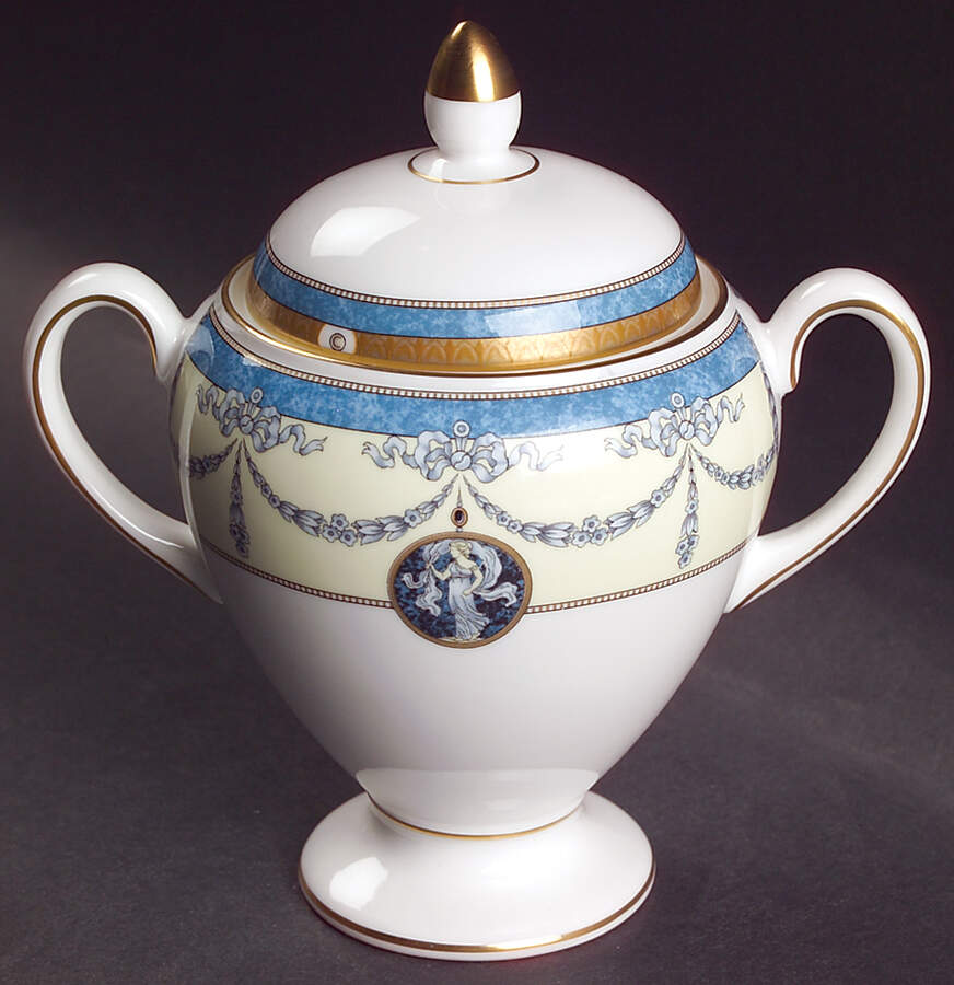 Madeleine Globe Shape Sugar Bowl & Lid by Wedgwood-1