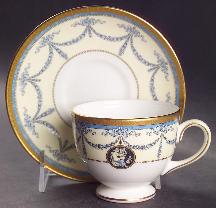Madeleine Leigh Shape Footed Cup & Saucer Set by Wedgwood-1