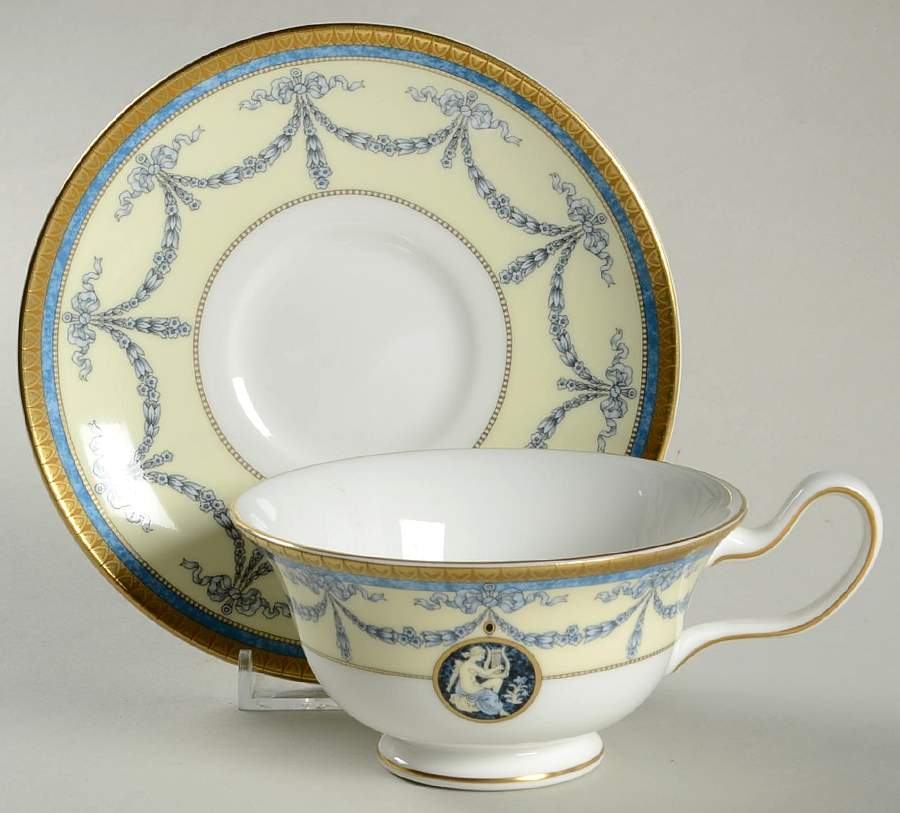 Madeleine Peony Shape Footed Cup & Saucer Set by Wedgwood-1