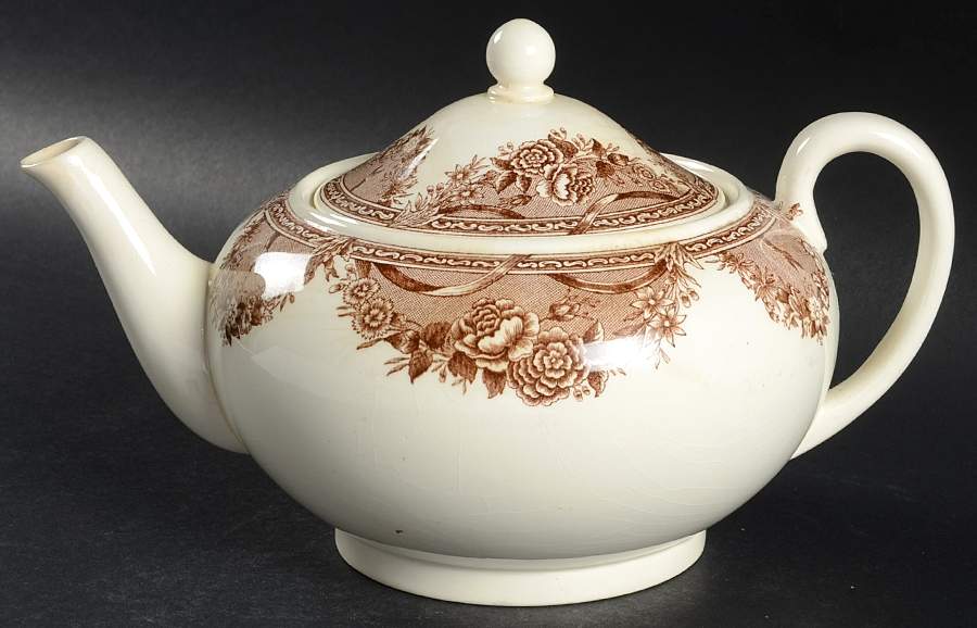 Salem College Brown Teapot & Lid by Wedgwood-1