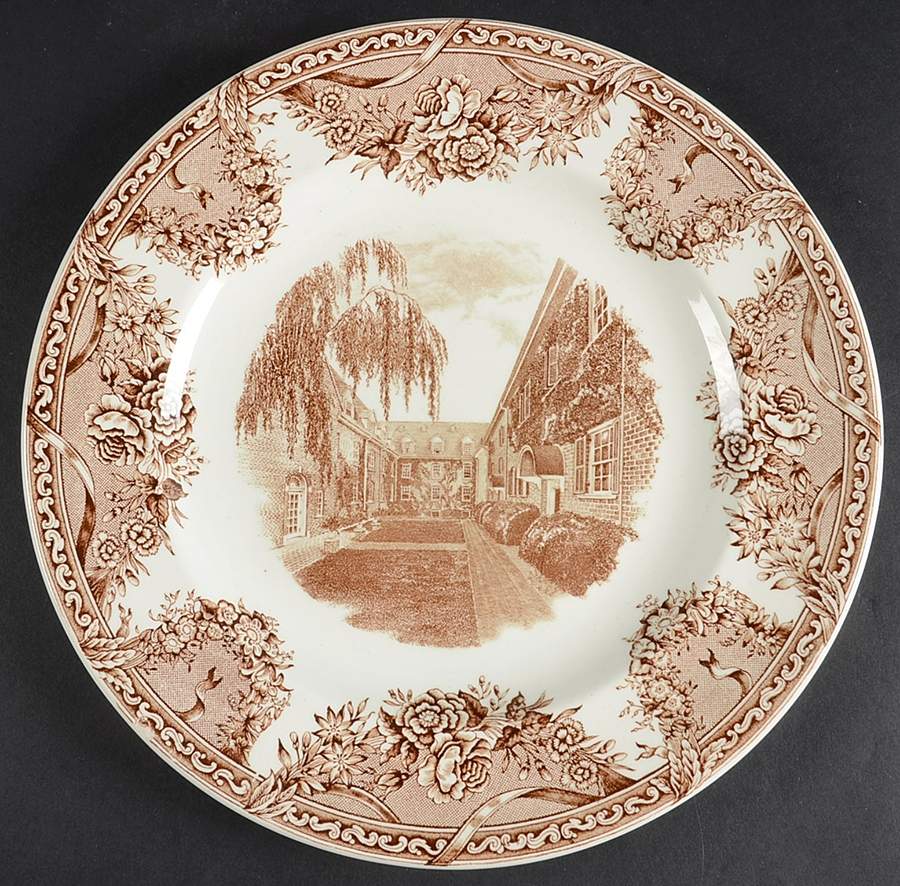 Salem College Brown Dinner Plate by Wedgwood-1
