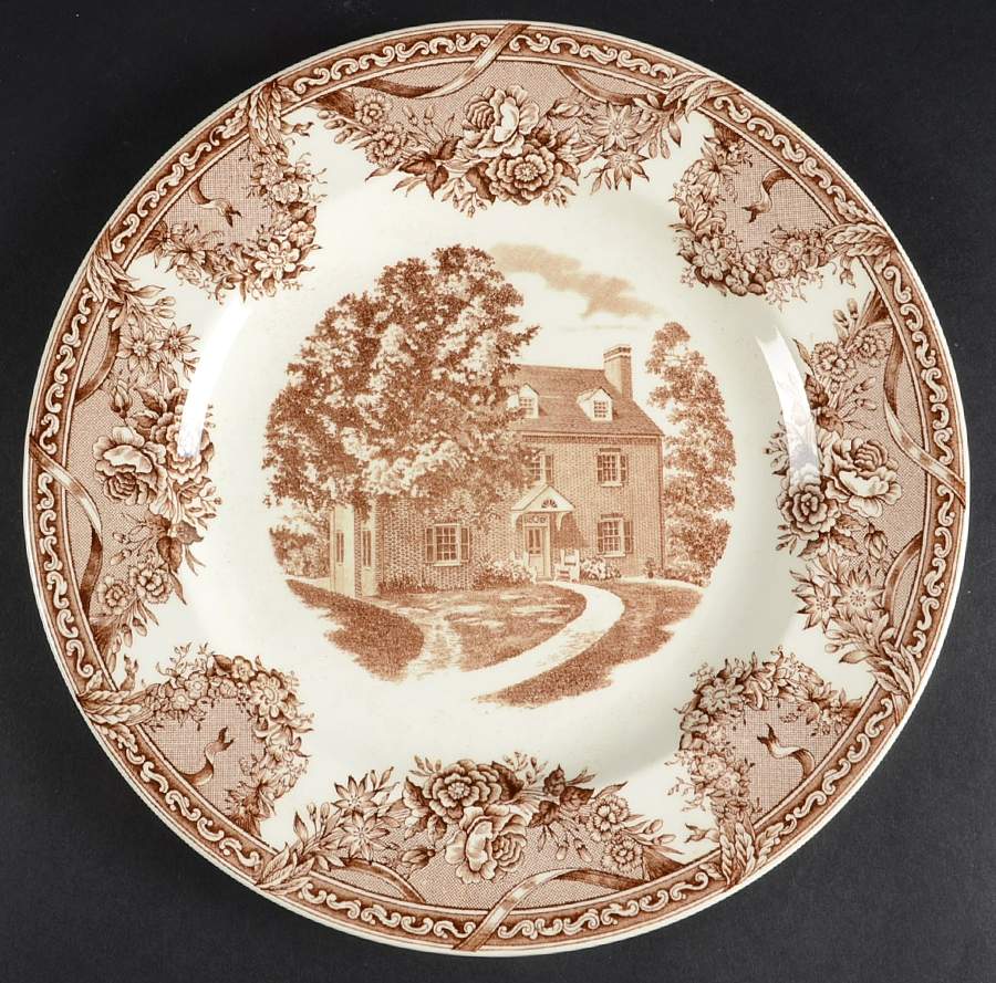 Salem College Brown Dinner Plate by Wedgwood-1