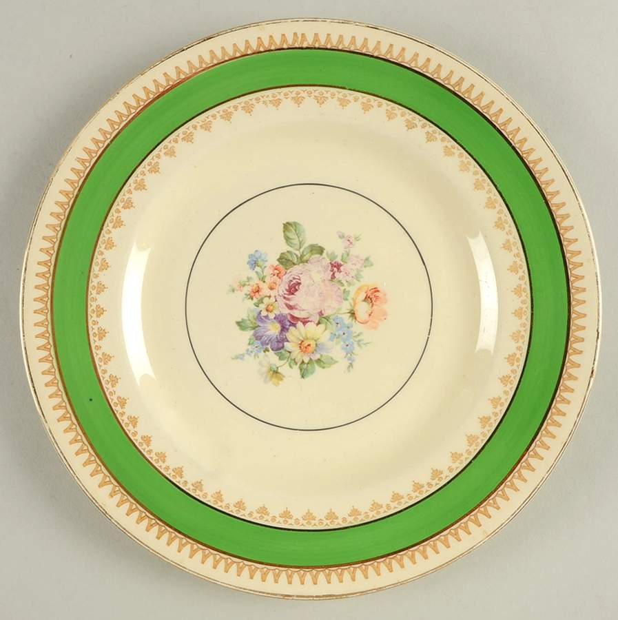 Sherborne Green Luncheon Plate by Wood & Sons-1