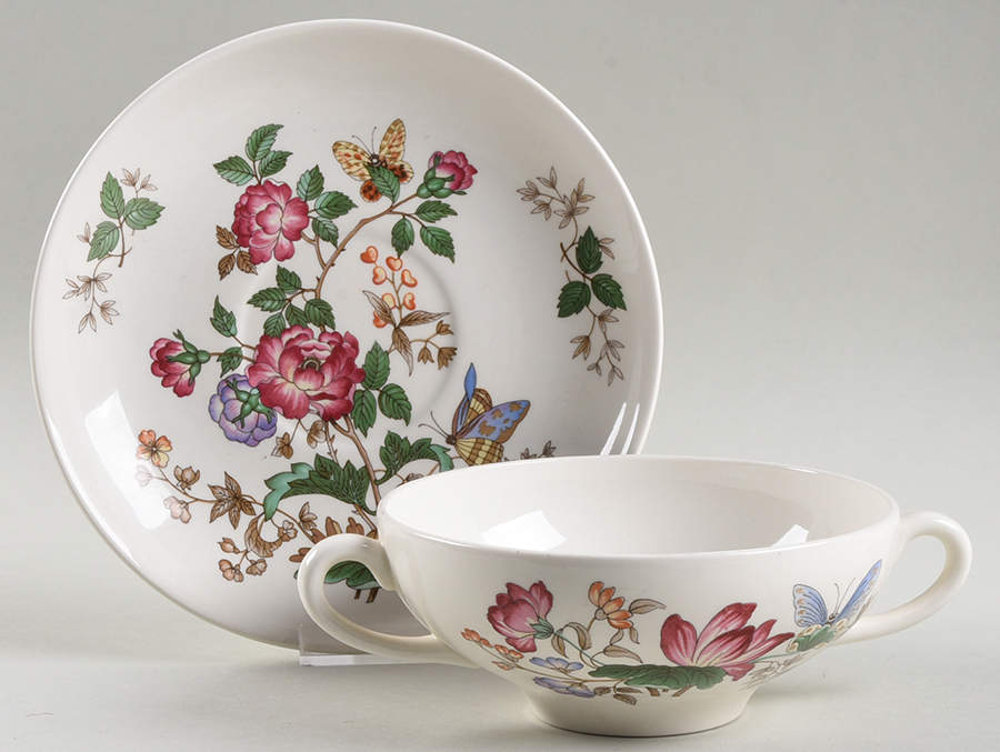 Charnwood (Earthenware) Flat Cream Soup Bowl & Saucer Set by Wedgwood-1