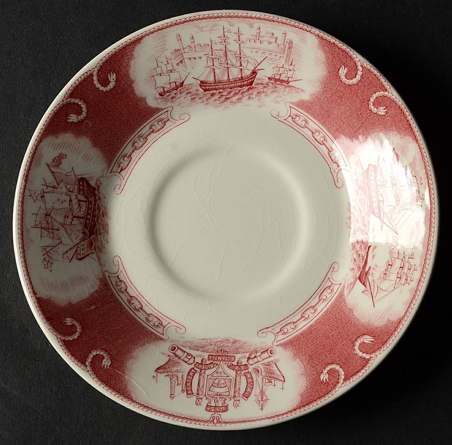 United States Naval Academy Red Saucer by Wedgwood-1