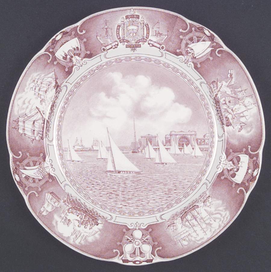 United States Naval Academy Red Dinner Plate by Wedgwood-1
