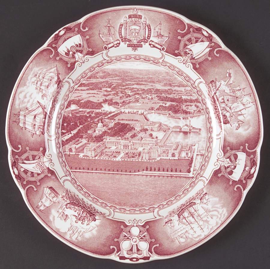 United States Naval Academy Red Dinner Plate by Wedgwood-1