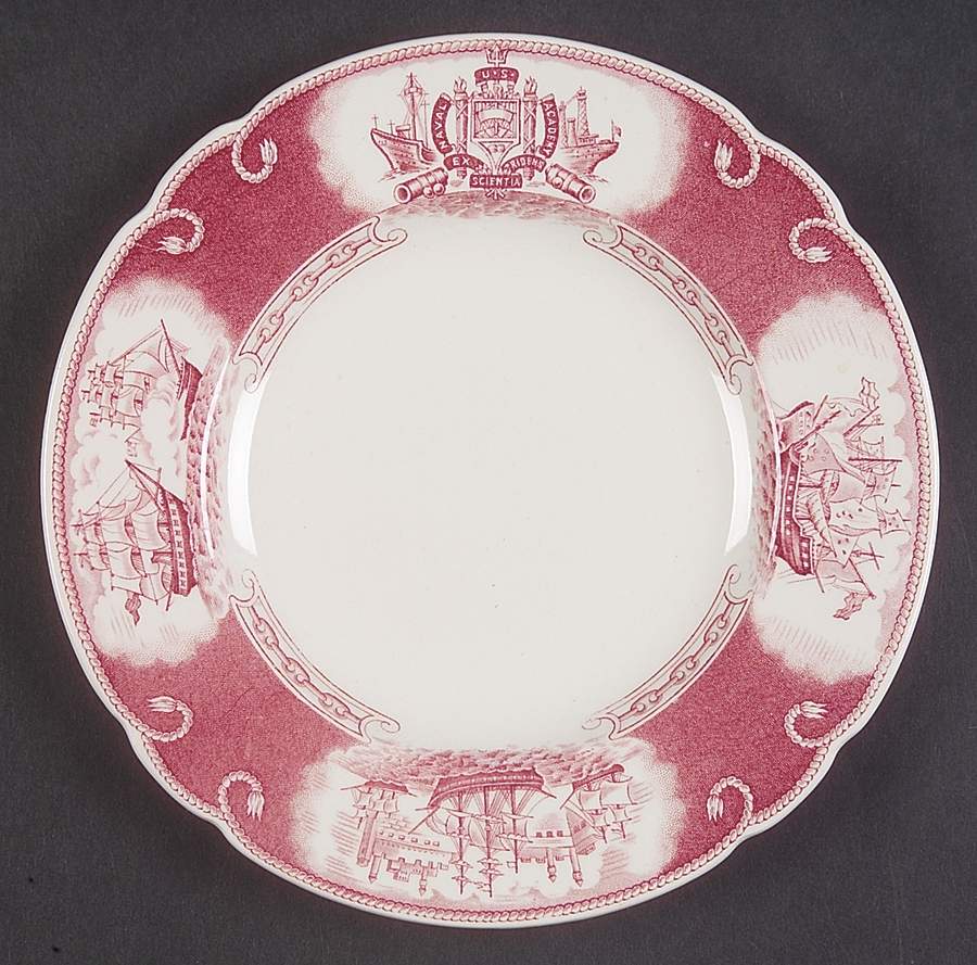 United States Naval Academy Red Bread & Butter Plate by Wedgwood-1