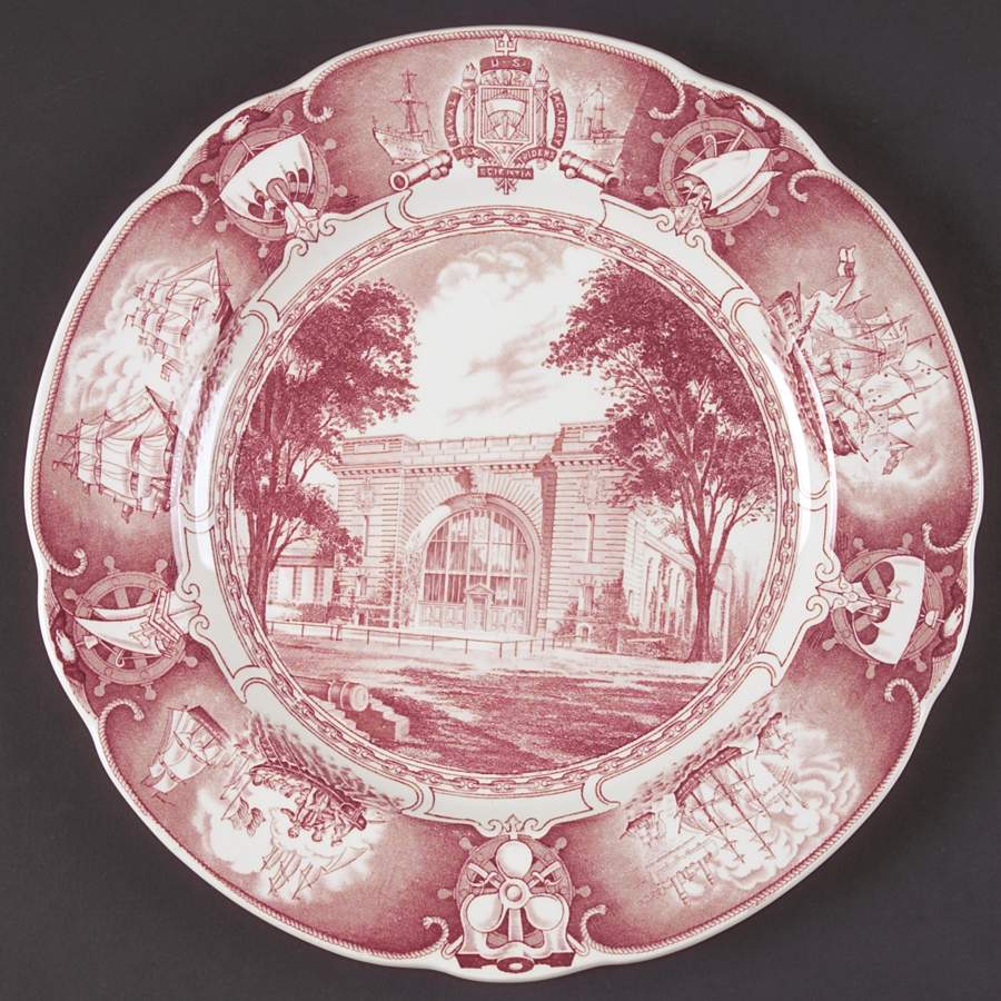 United States Naval Academy Red Dinner Plate by Wedgwood-1