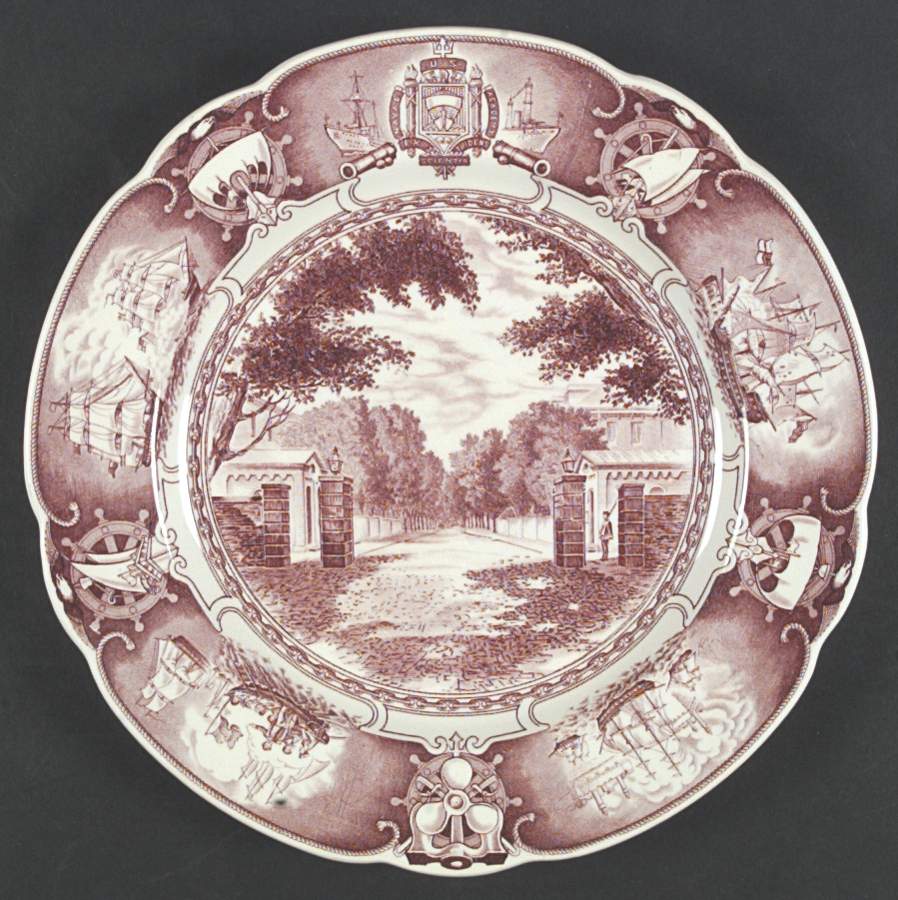 United States Naval Academy Red Dinner Plate by Wedgwood-1
