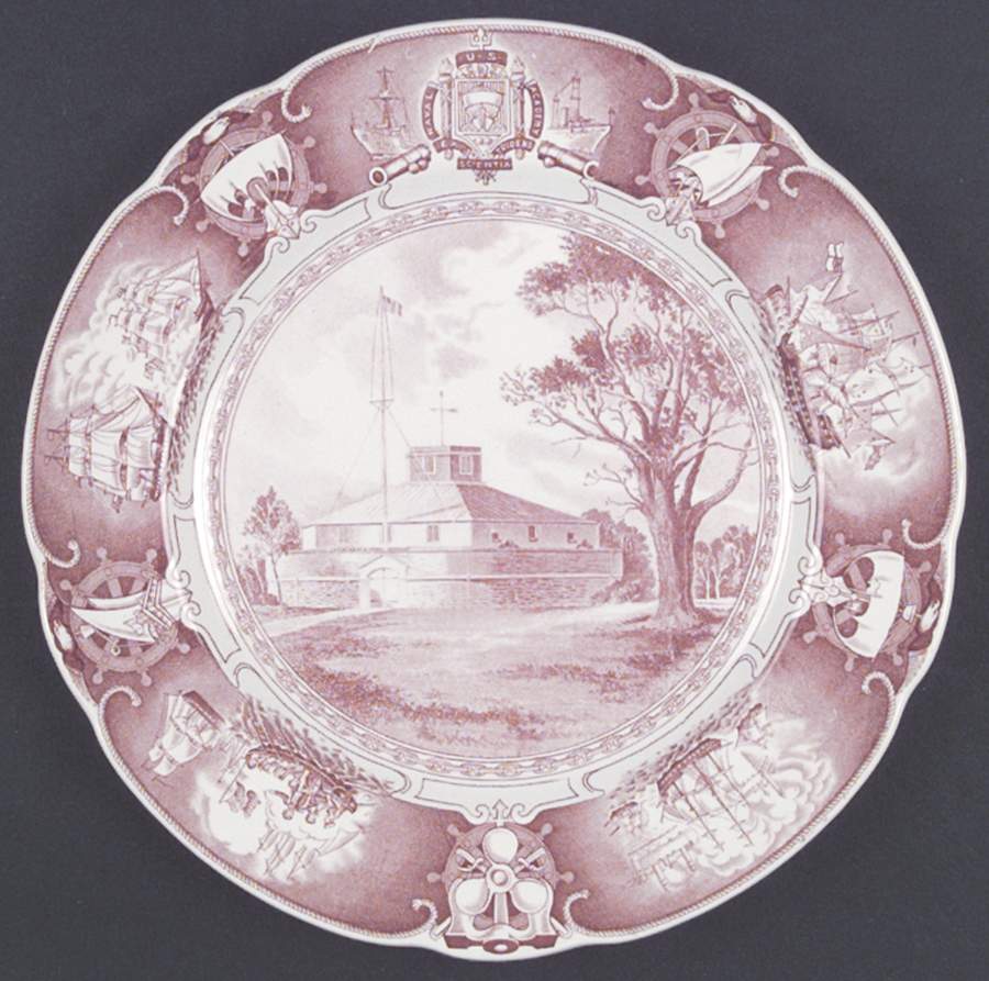 United States Naval Academy Red Dinner Plate by Wedgwood-1