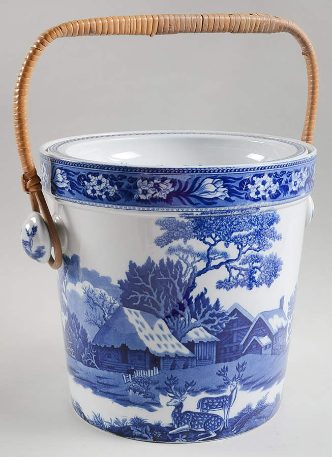 Fallow Deer Blue (No Trim) Slop Jar & Lid by Wedgwood-1