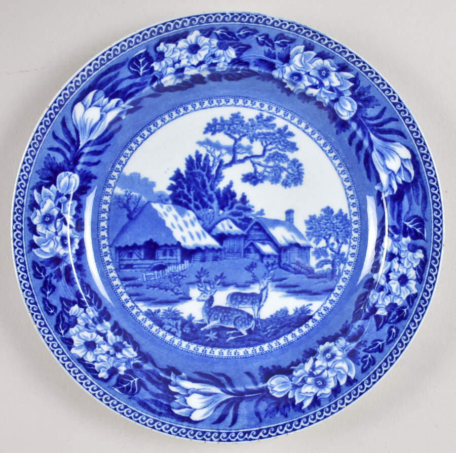 Fallow Deer Blue (No Trim) Salad Plate by Wedgwood-1