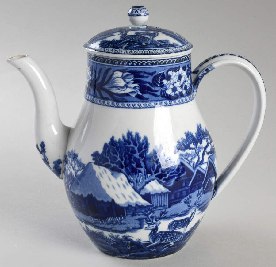 Fallow Deer Blue (No Trim) Coffee Pot & Lid by Wedgwood-1