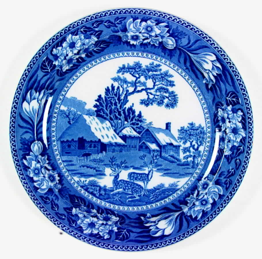Fallow Deer Blue (No Trim) Dinner Plate by Wedgwood-1