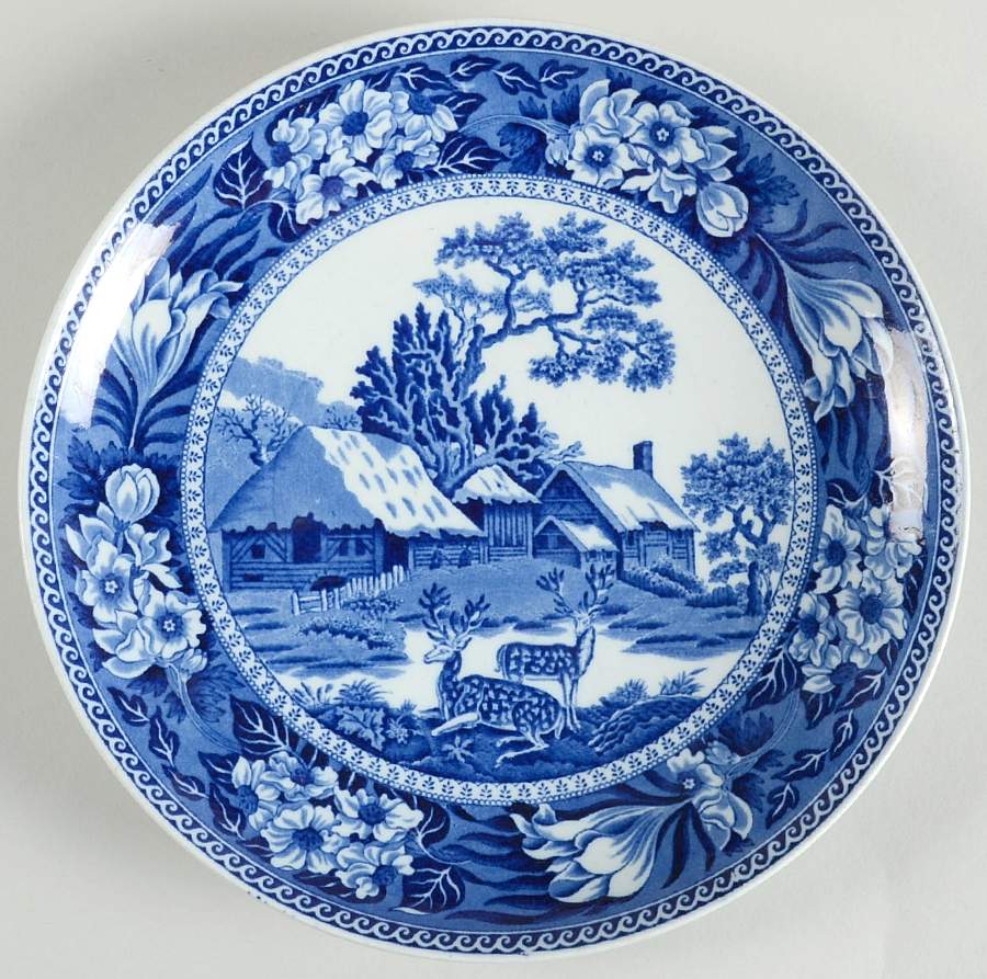 Fallow Deer Blue (No Trim) Bread and Butter Bowl by Wedgwood-1