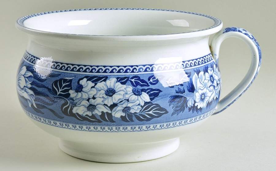 Fallow Deer Blue (No Trim) Open Chamber Pot by Wedgwood-1