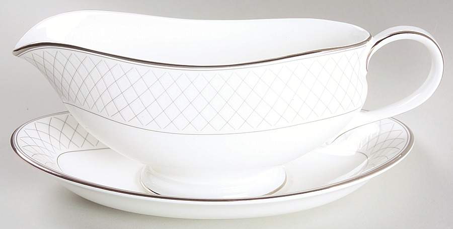 Crosshaven Platinum Gravy Boat & Underplate by Waterford China-1