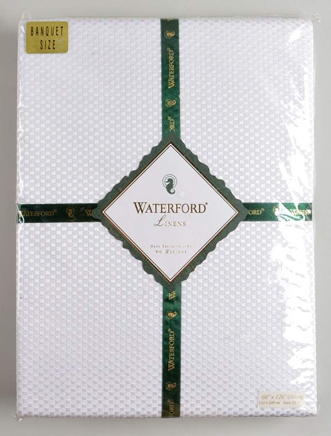 Crosshaven Platinum 60" X 126" Oblong Tablecloth by Waterford China-1