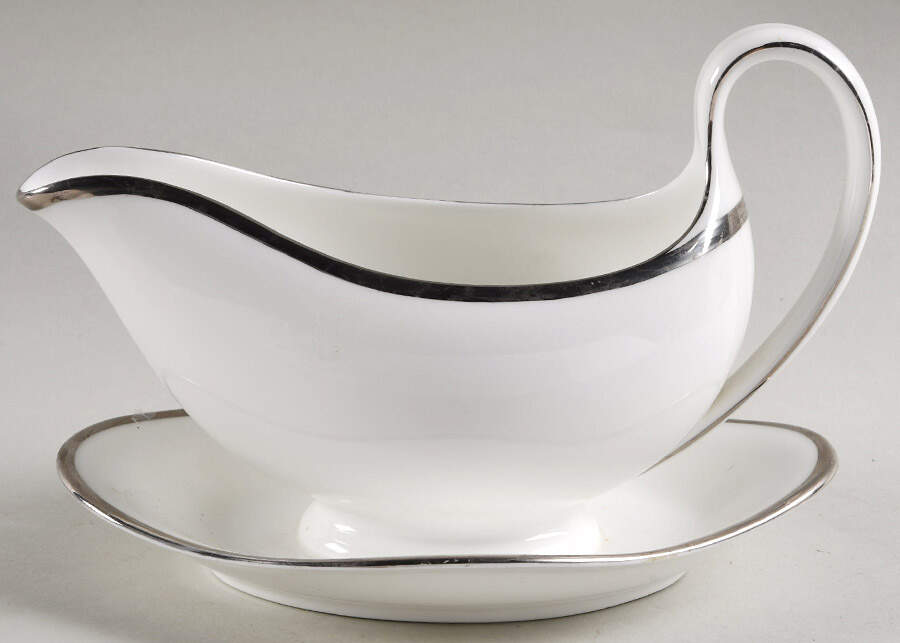 Sterling Gravy Boat with Attached Underplate by Wedgwood-1