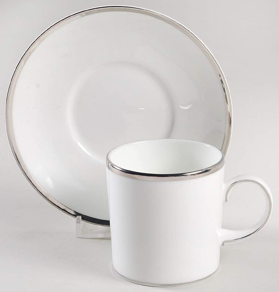 Sterling Can Shape Demitasse Cup and Saucer Set by Wedgwood-1