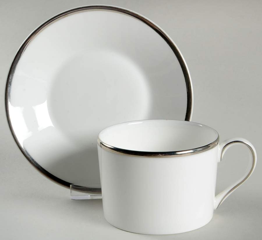 Sterling Flat Cup & Saucer Set by Wedgwood-1