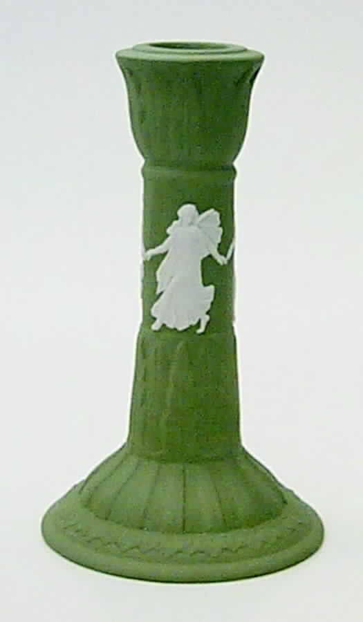 Doric Sage Jasperware Single Light Candlestick by Wedgwood-1