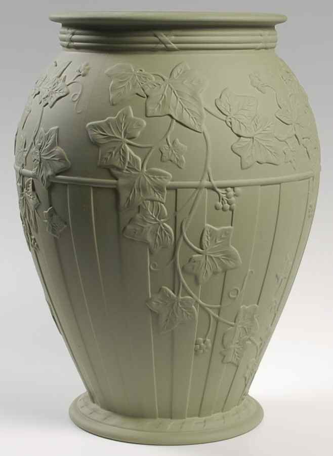 Doric Sage Jasperware Statement Vase by Wedgwood-1