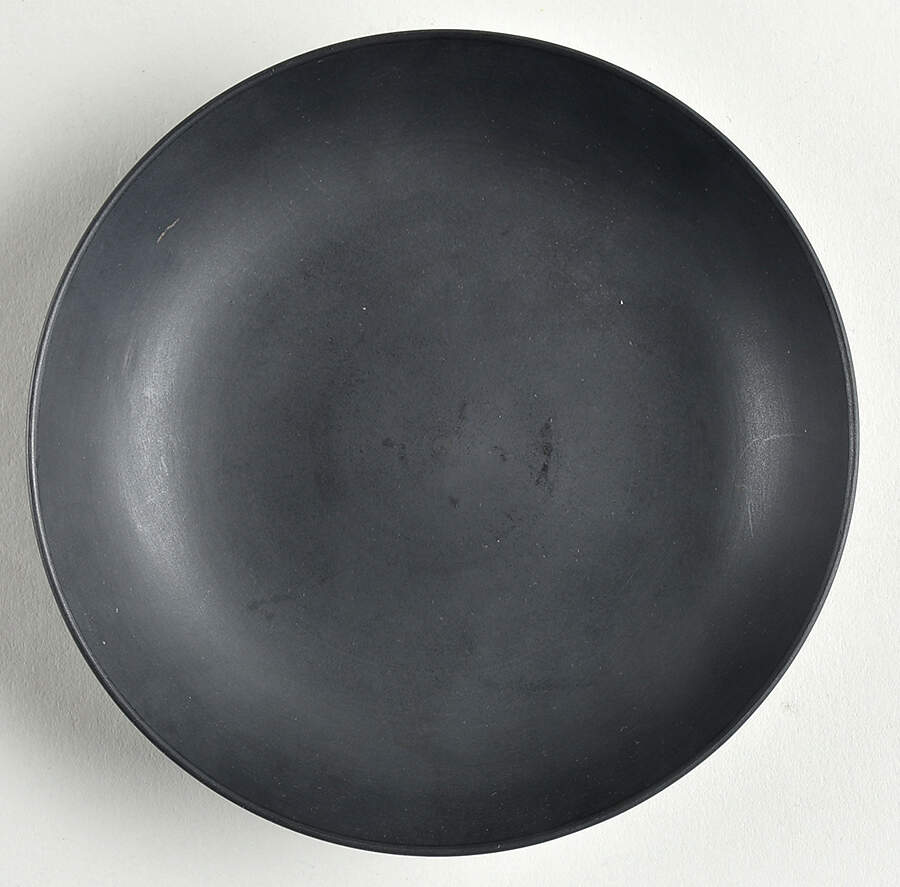 Doric Black Jasperware Saucer for Demitasse Cup by Wedgwood-1