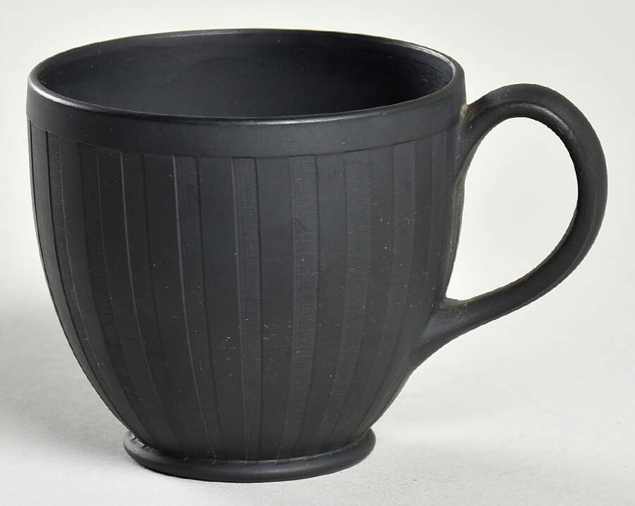 Doric Black Jasperware Flat Demitasse Cup by Wedgwood-1